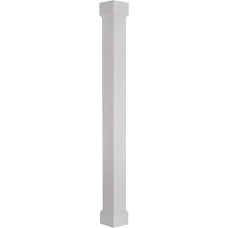 Ekena Millwork 6" x 10' Endura-Aluminum Natchez Style Column, Square Shaft (For Post Wrap Installation) Non-Tapered EA0610INPSBNANA